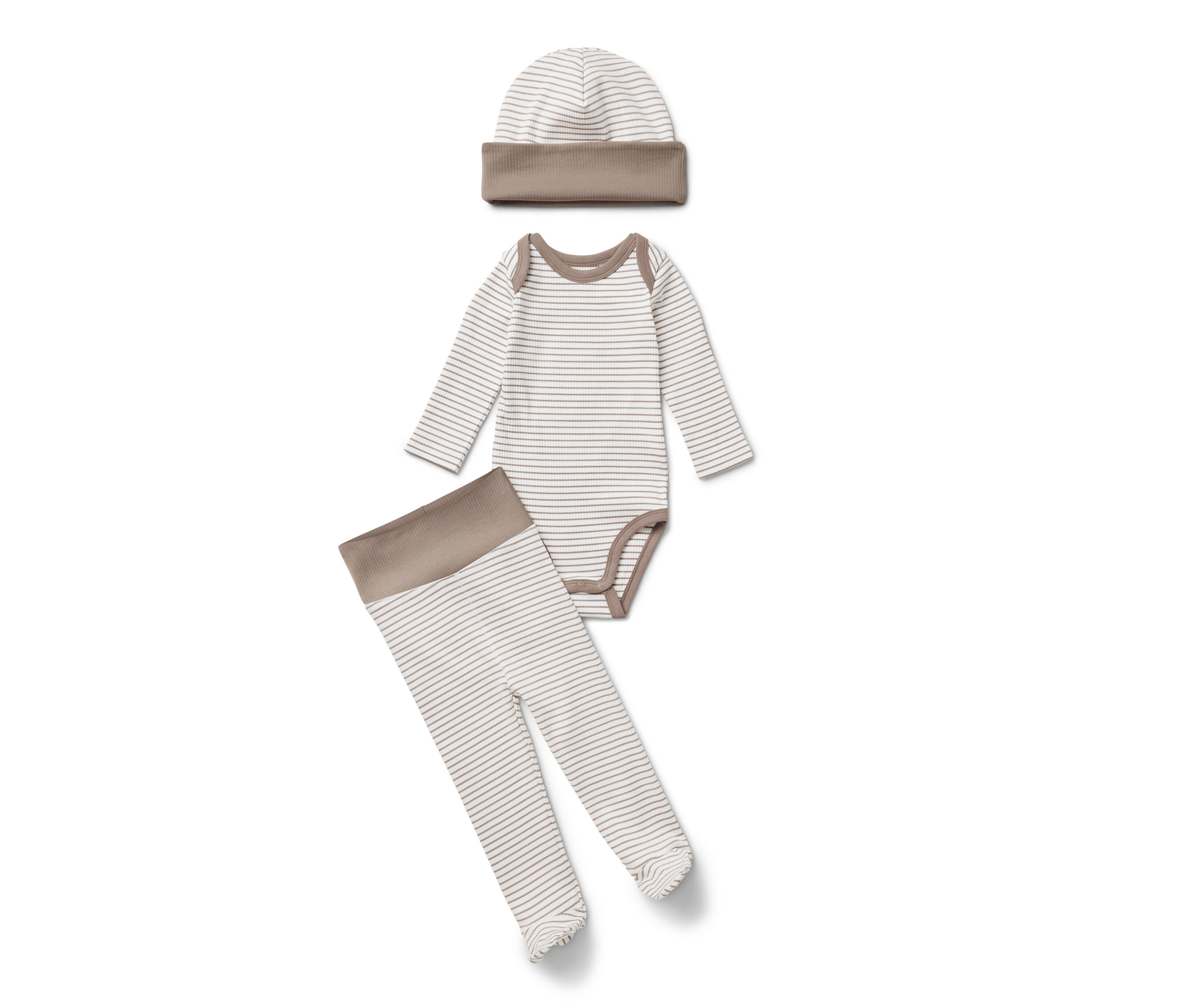 Tchibo - Baby-Set - Baby - Gr. 62/68 - hellbraun/gestreift