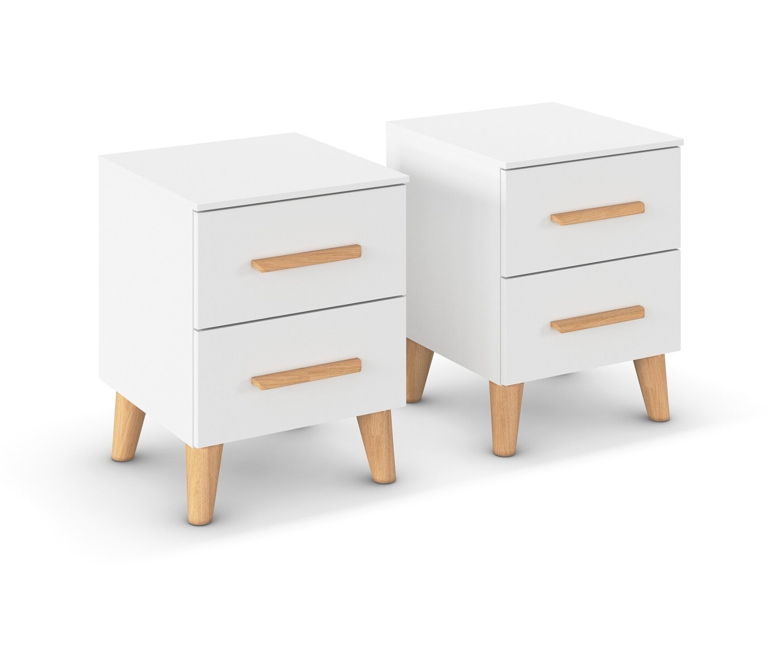 rauch Nachttisch-Paar »Skandi« - 40x42x53cm - weiß - Holz / Holz