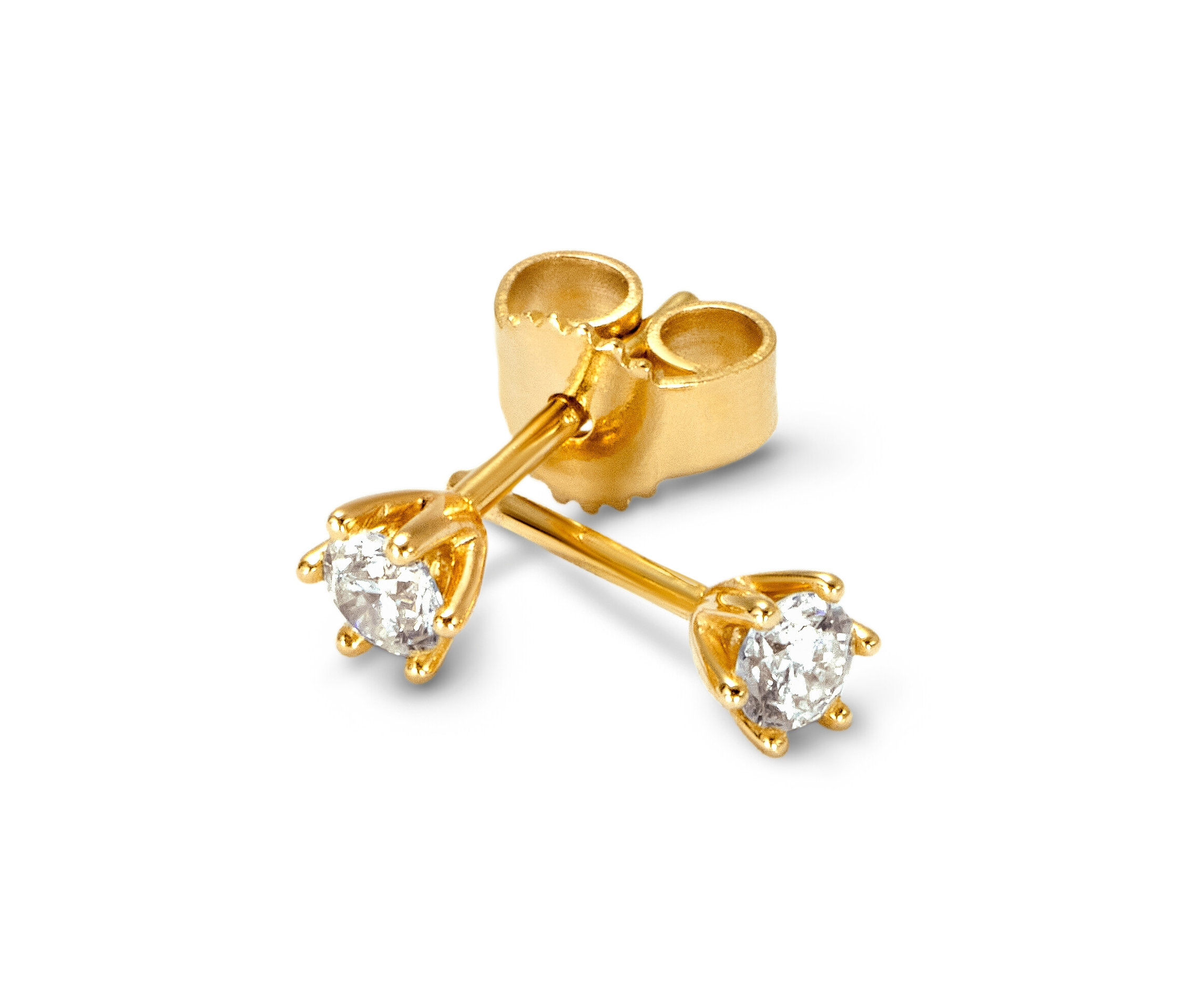 Tchibo - 585 Gold-Ohrstecker mit 2 Brillanten - gold