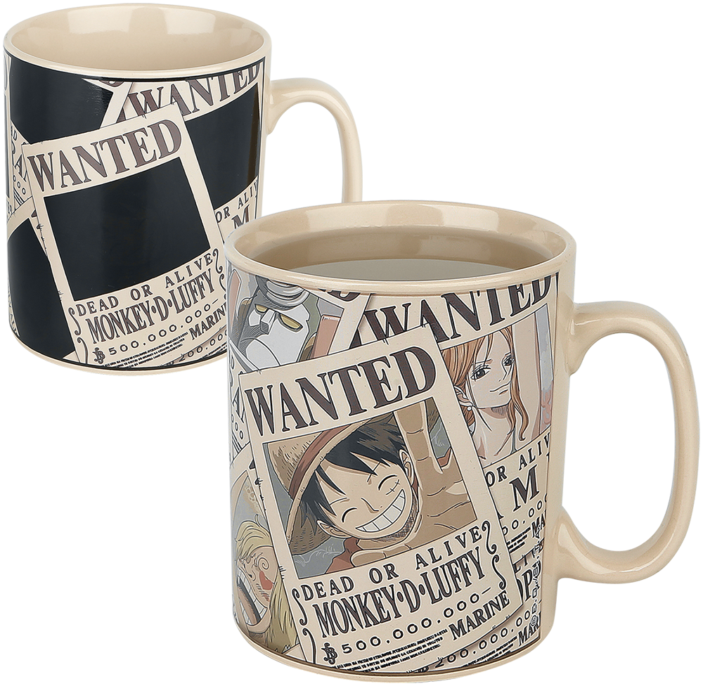 One Piece - Anime Tasse - Wanted - Tasse mit Thermoeffekt - - multicolor