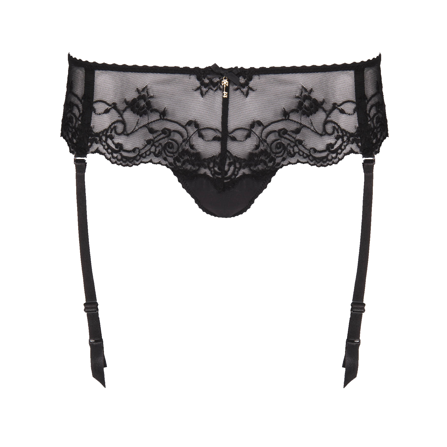 Escora Celina String Panty mit abnehmbaren Strapsen / Strumpfhalter  /schwarz