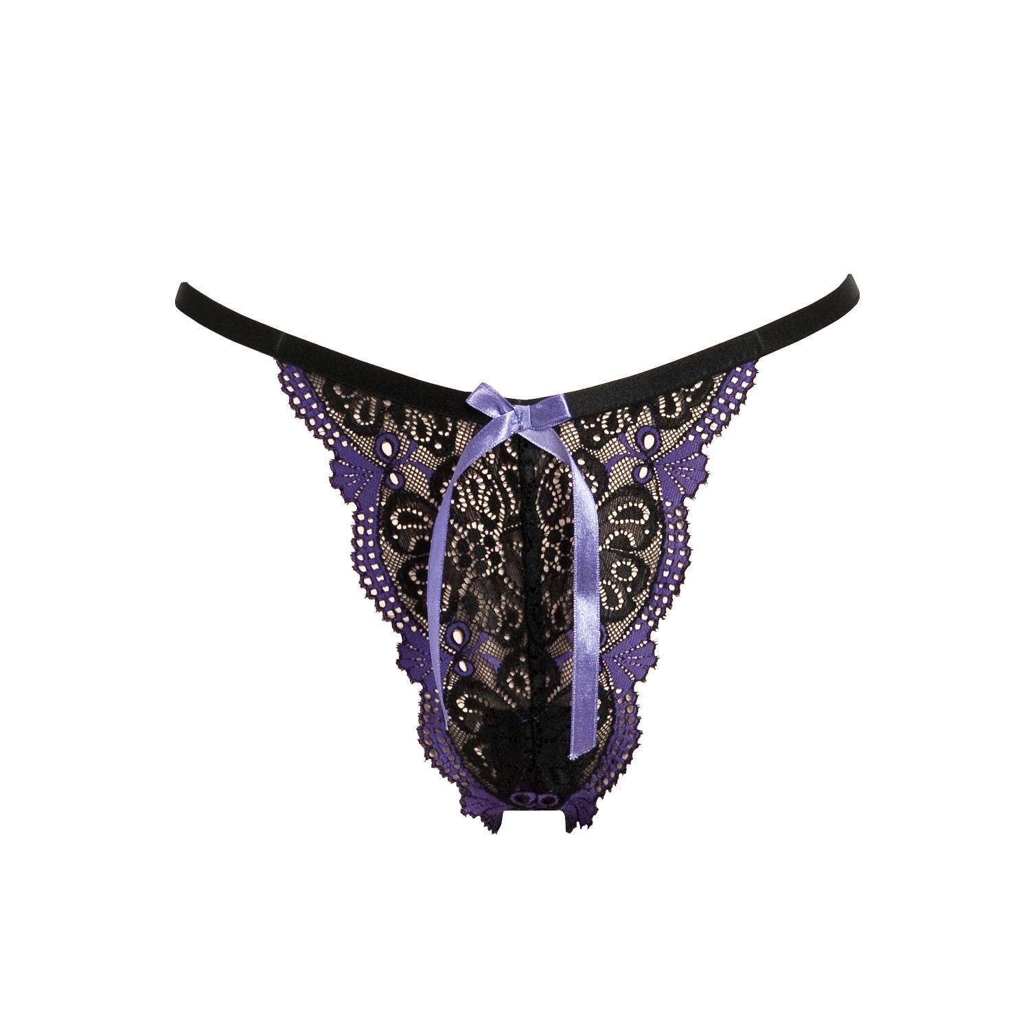 Escora reizvolle String Panty in schwarz und lila