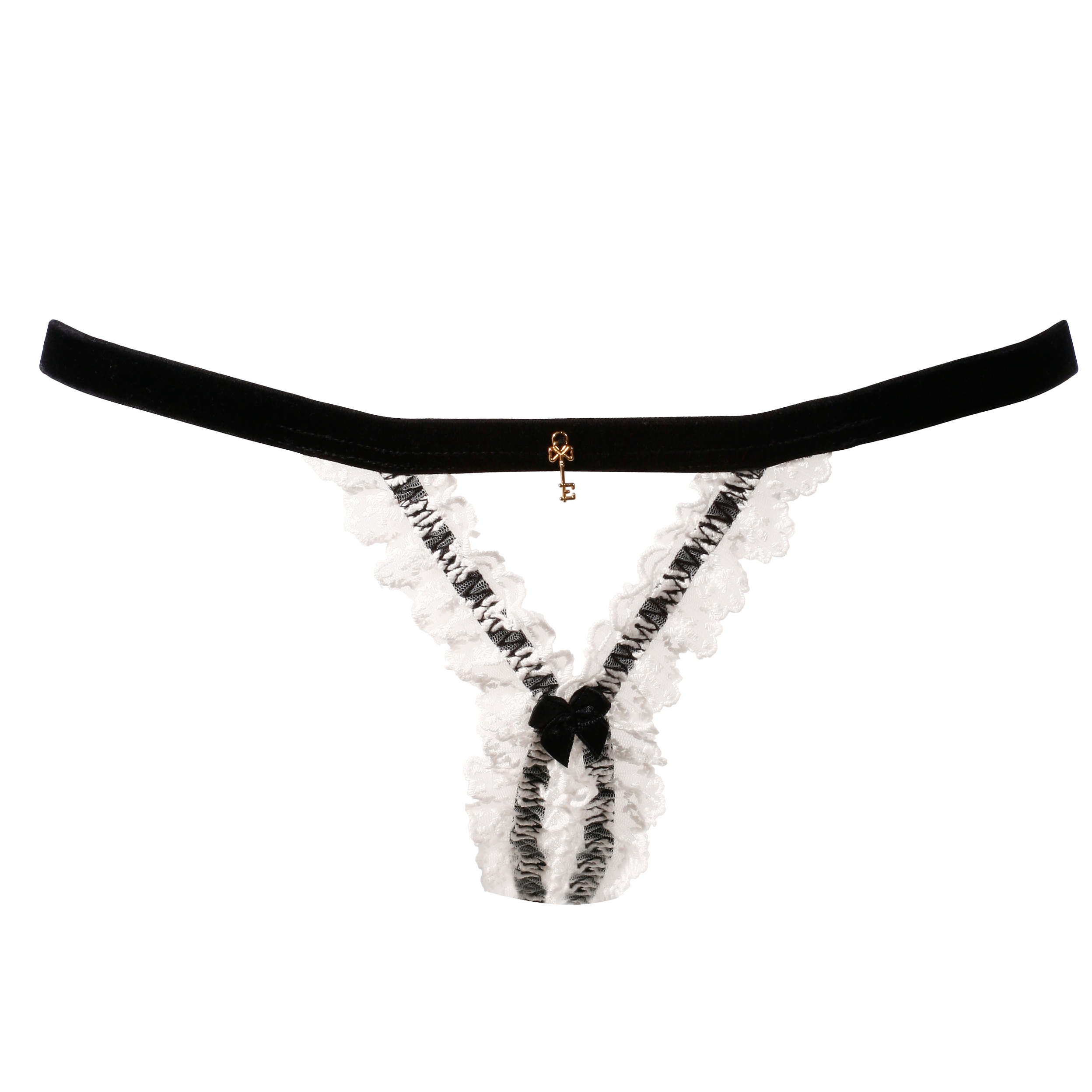 Escora Schwarzer Luxus String Ouvert