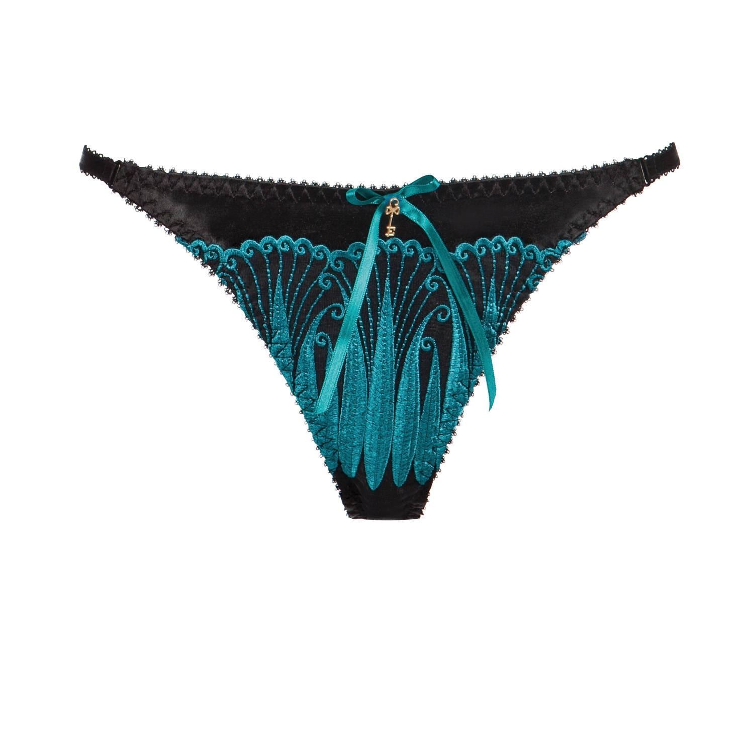 Escora eleganter Slip-Tanga in schwarz-petrol