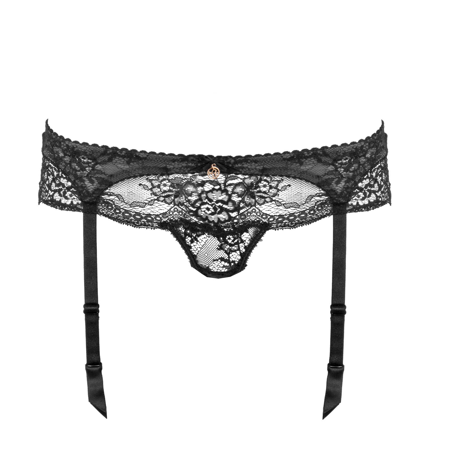Escora String Panty mit Strapsen in Schwarz