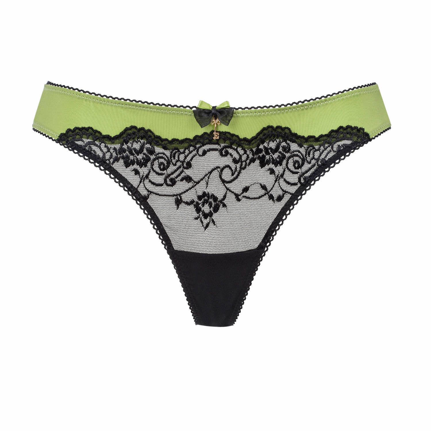 Escora Aufregender String in Schwarz-Kiwi