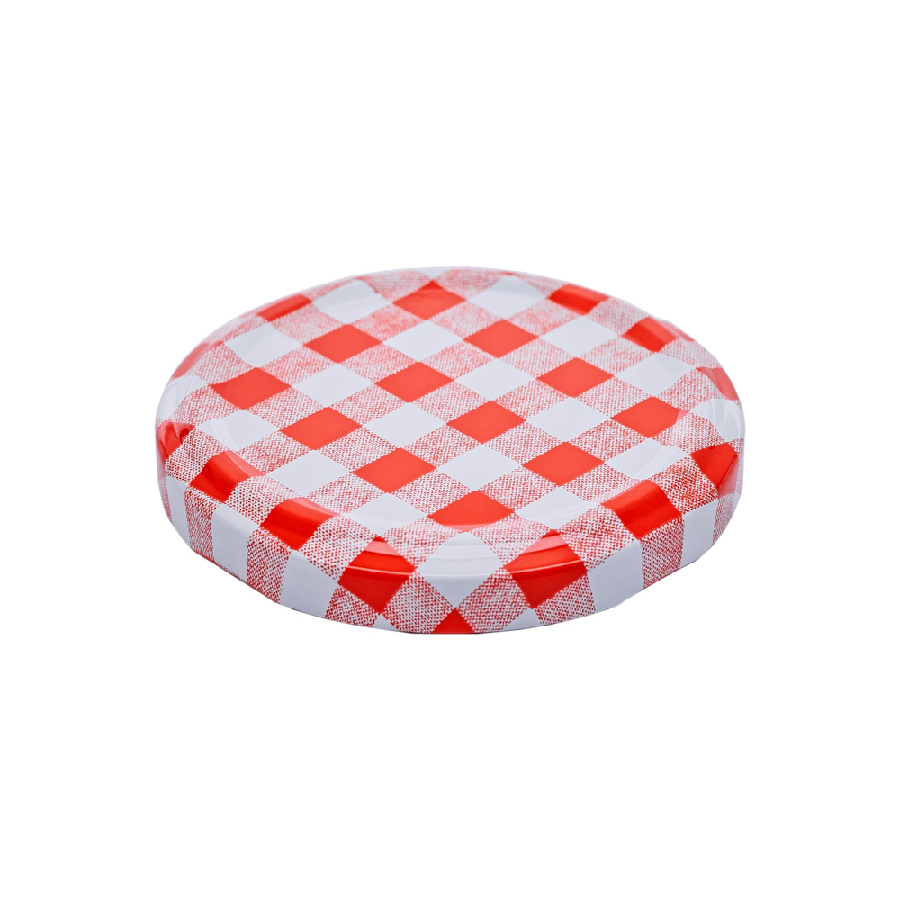 Twist-Off-Verschluss 66 mm Rot-Karo - Ersatzdeckel für Einmachgläser, Marmeladengläser