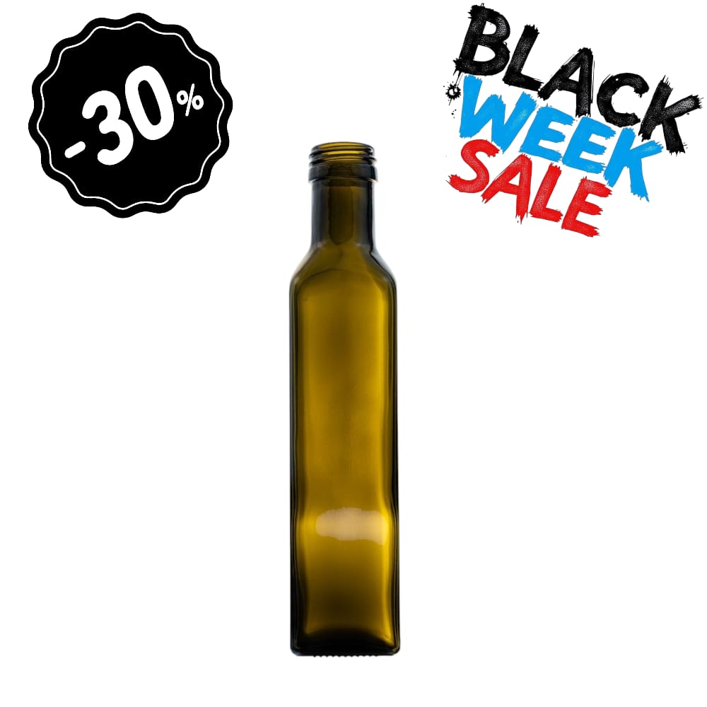 Marascaflasche 0,25 l Antik 31,5 mm Standard - Marasca Flasche - Ölflaschen, Olivenölflaschen, klassische Flasche für Olivenöl