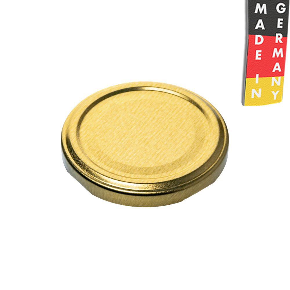 Twist-Off-Verschluss 66 mm Gold PVC-frei BlueSeal - Ersatzdeckel für Einmachgläser, Marmeladengläser