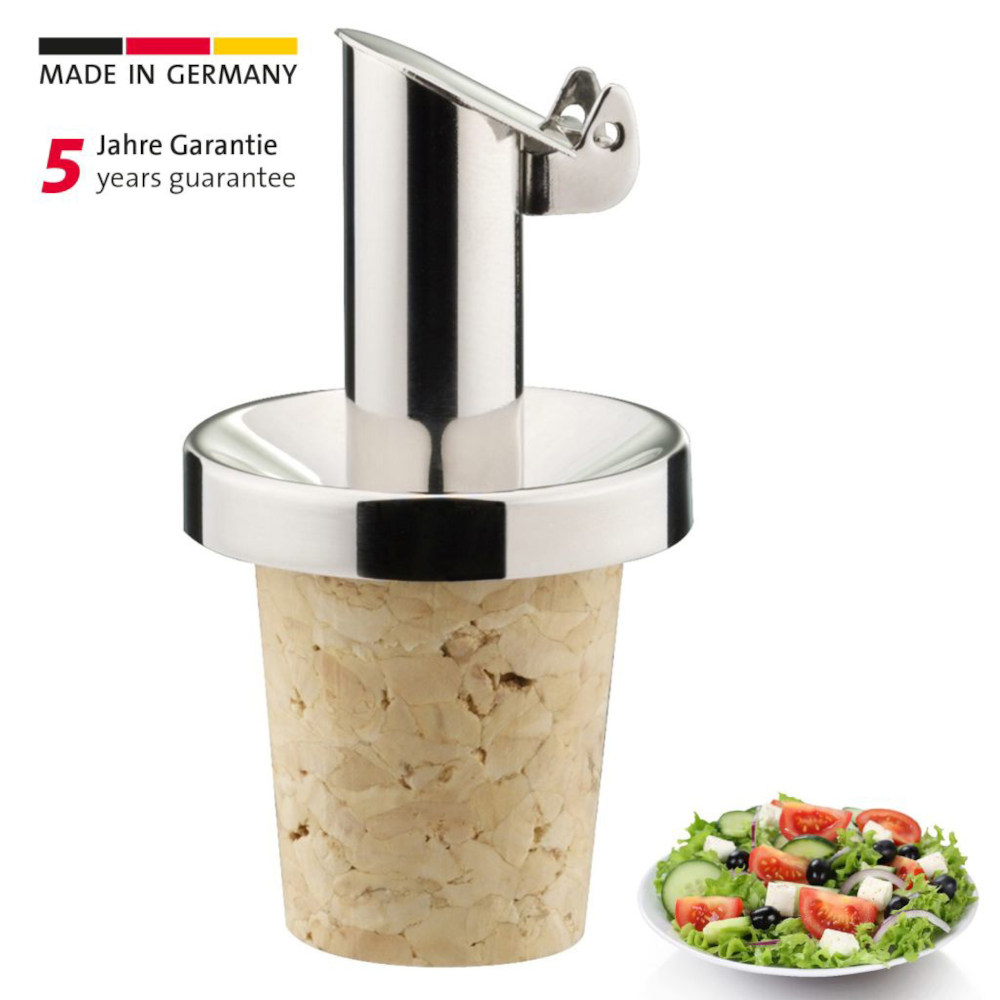 Ausgießer 'Inox Öl Spezial' - Naturkork mit Metallklappe