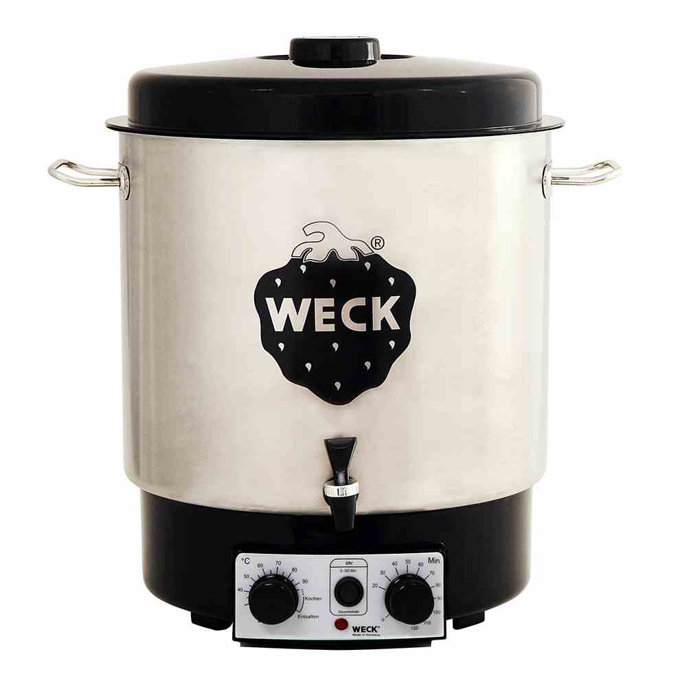 WECK Einkochautomat WAT 25A mit Uhr und Auslaufhahn - Einkochtopf, Einwecktopf für Weckgläser und Einmachgläser - Glühweinkocher