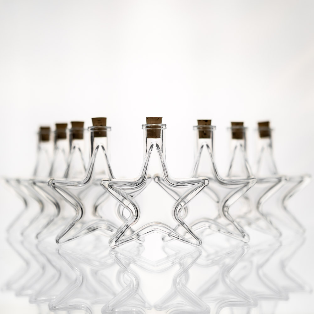 Flasche Stern 100 ml im 8er Weihnachtsset mit Korken