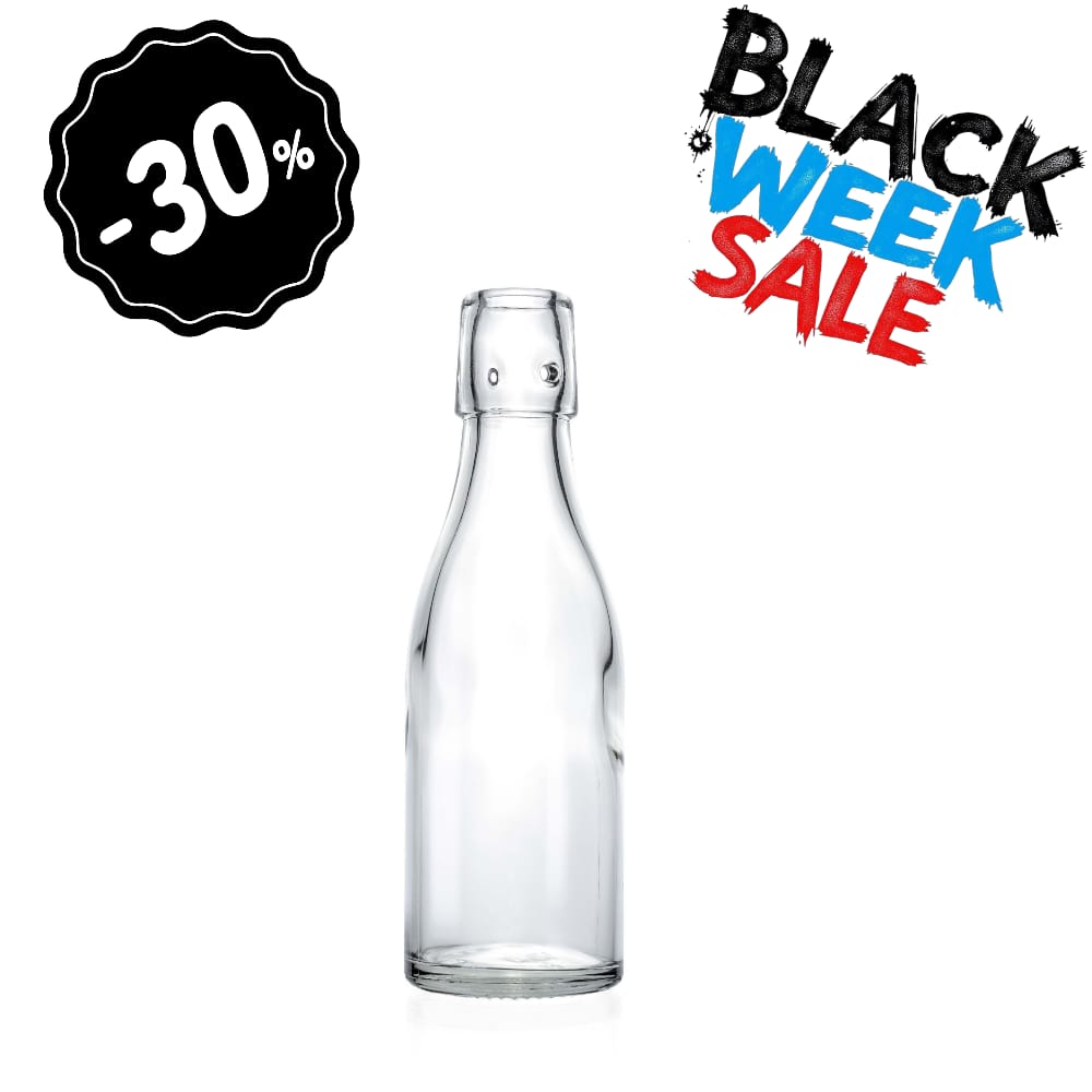 Taschenflasche 200 ml rund - Bügelflasche