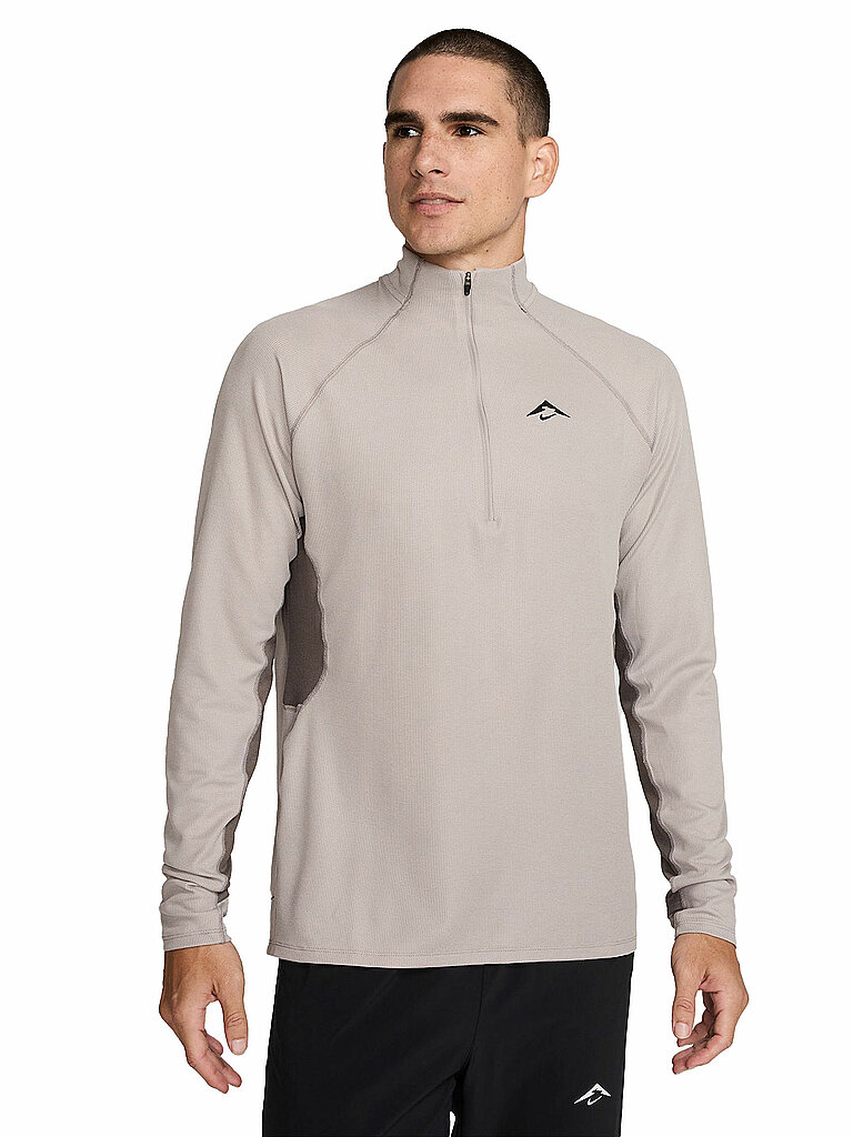NIKE Herren Laufshirt Trail 1/2 Zip beige | S