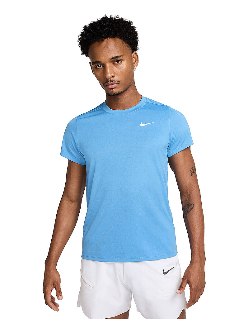 NIKE Herren Tennisshirt Victory hellblau | XL