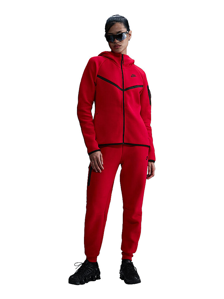 NIKE Damen Jogginghose Sportswear Tech Fleece rot | XL