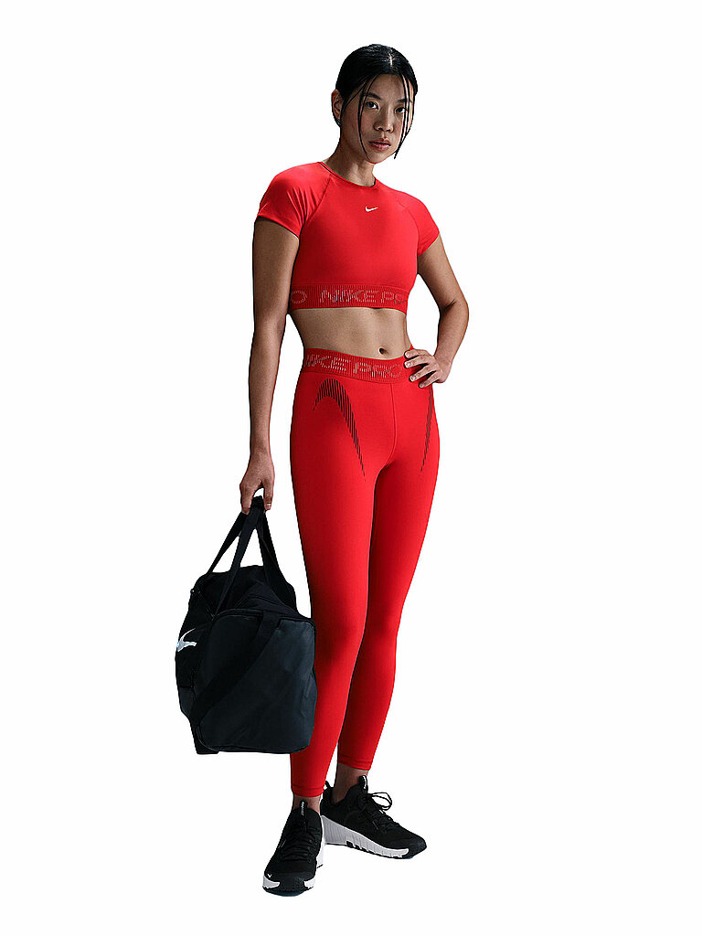 NIKE Damen Fitnessshirt Crop Pro rot | M