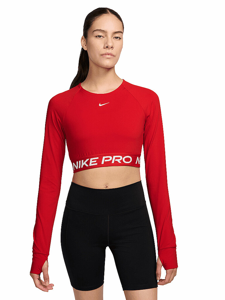 NIKE Damen Fitnessshirt Crop Nike Pro 365 rot | XS
