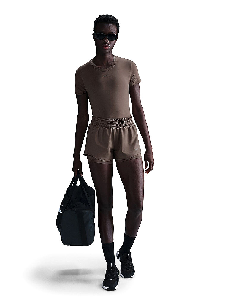 NIKE Damen Fitnessshort One 2in1 3Inch braun | XL