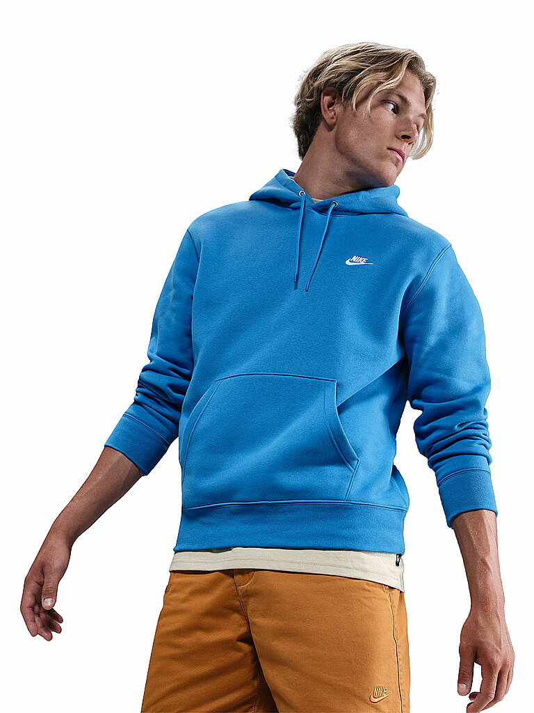 NIKE Herren Hoodie Club Fleece blau | M