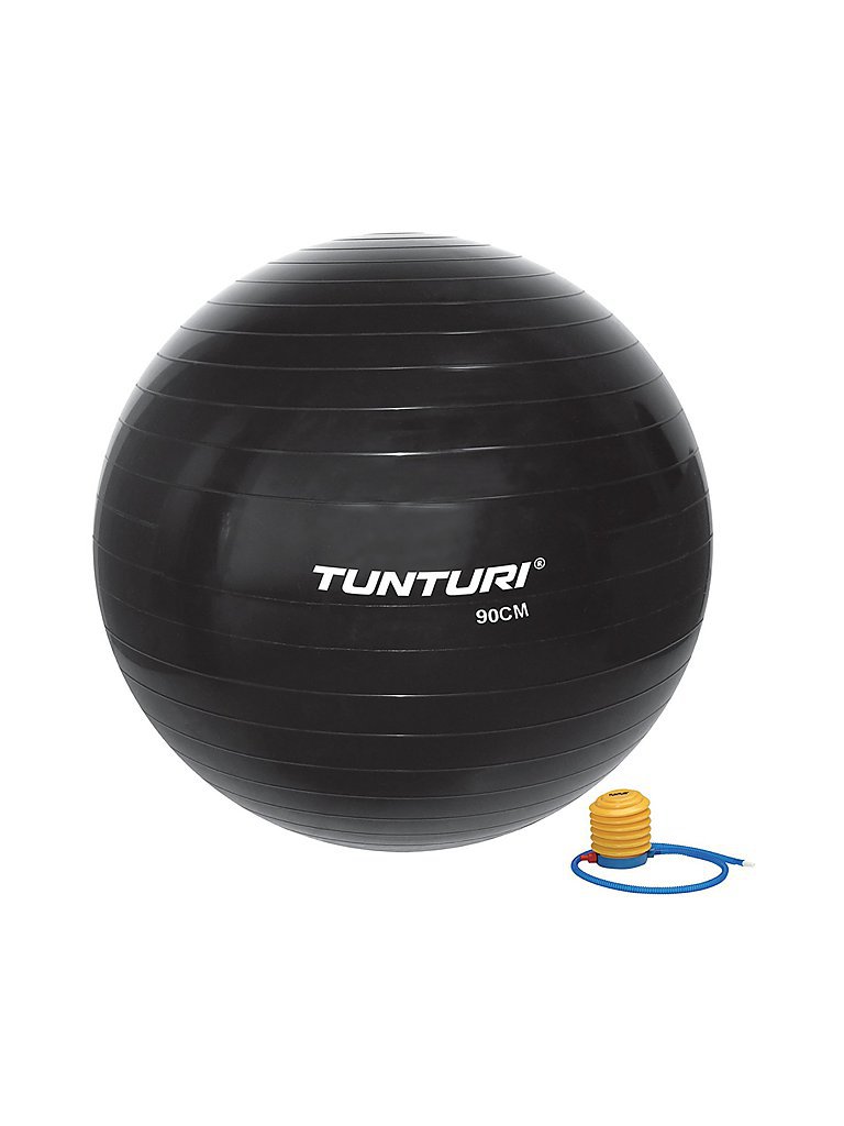TUNTURI Gymnastikball 90 cm mit Pumpe schwarz
