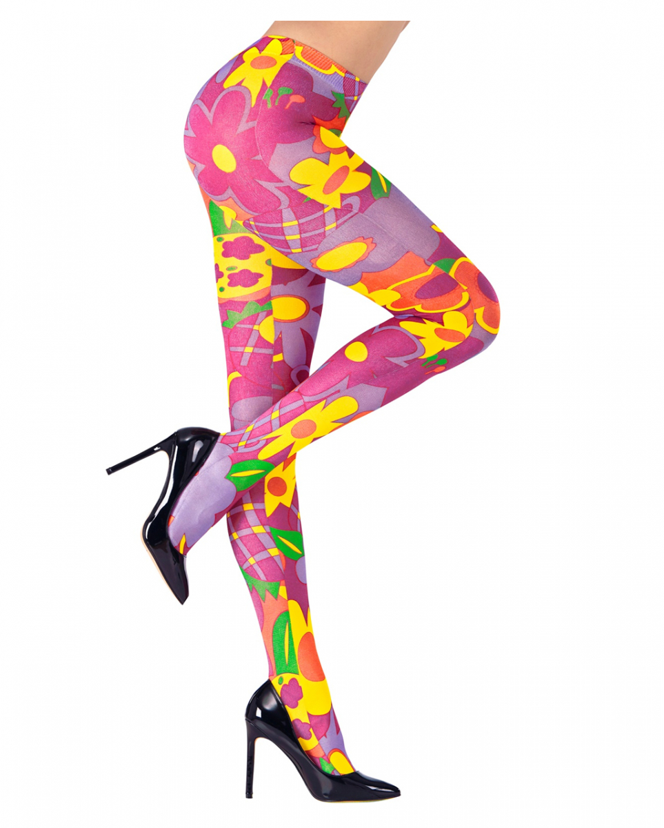 Bunte Flowerpower Hippie Strumpfhose
