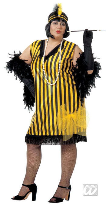 Charleston Kleid schwarz gelb XL