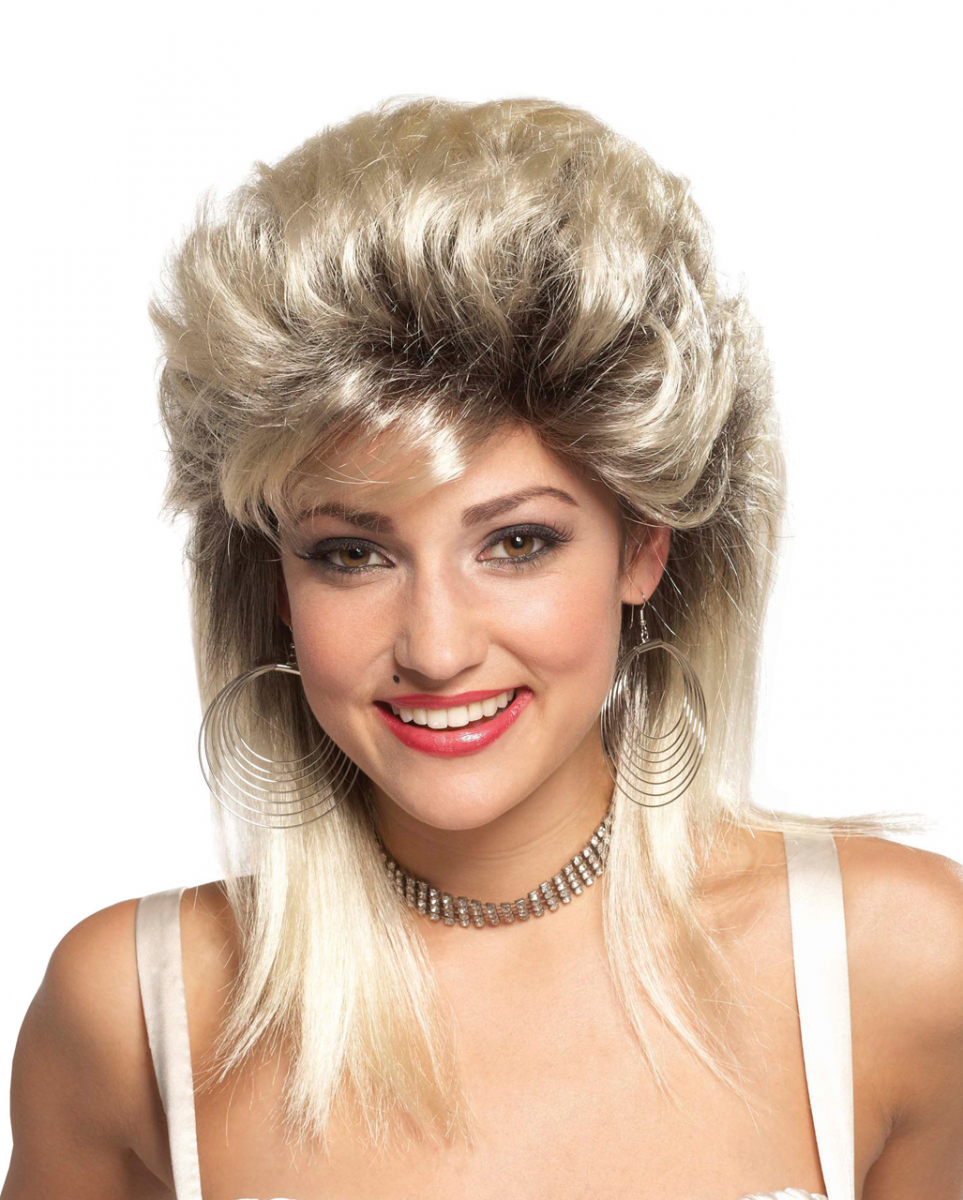 80er Jahre Rocker Braut Perücke Blond