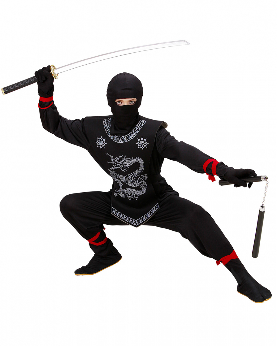 Black Dragon Ninja Kinderkostüm M / 8-10 Jahre