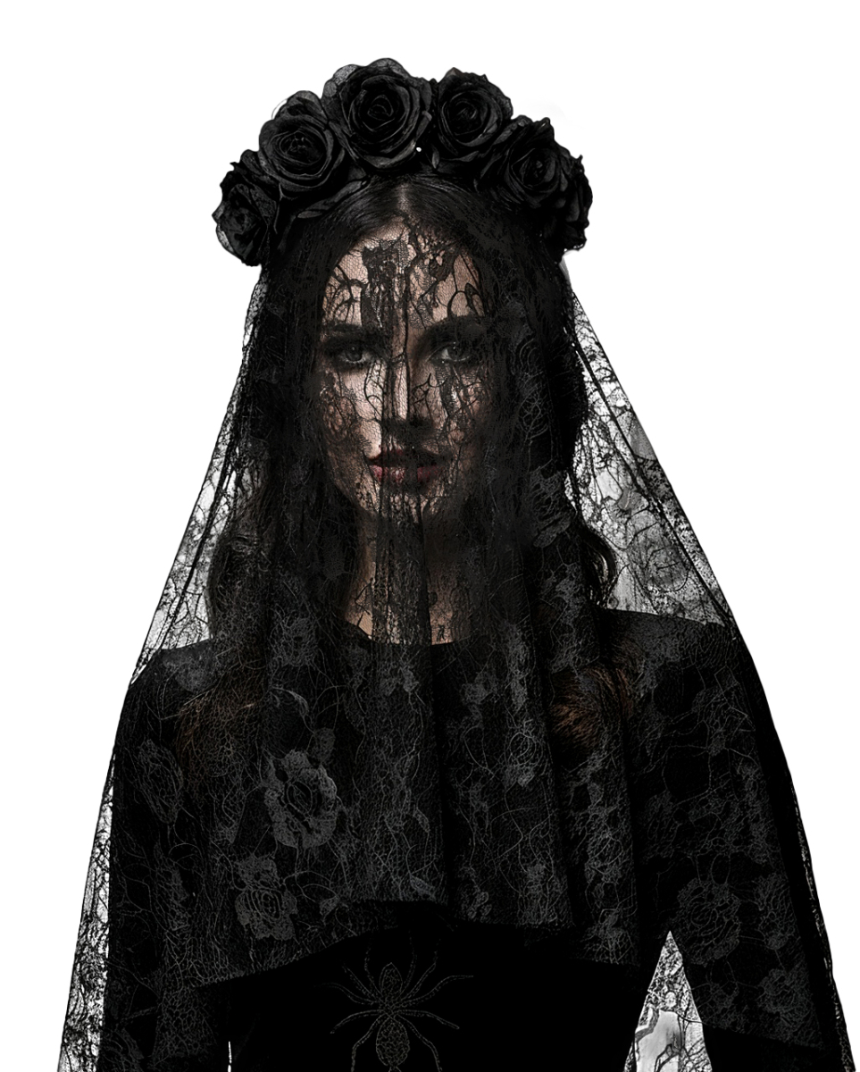 Black Widow Schleier mit Rosen