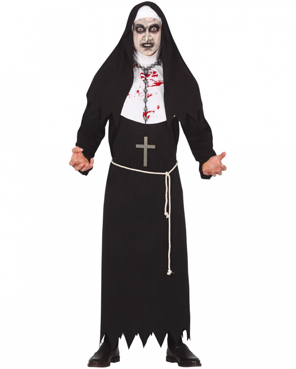 Blutige Zombie Nonne Herren Kostüm M