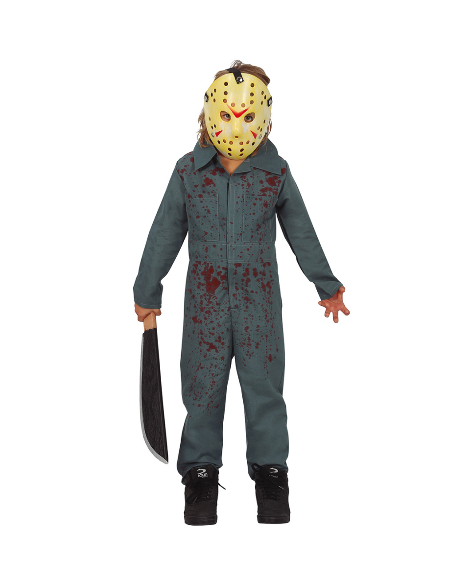 Blutiges Killer Psycho Kinderkostüm mit Maske M / 5-6 Jahre