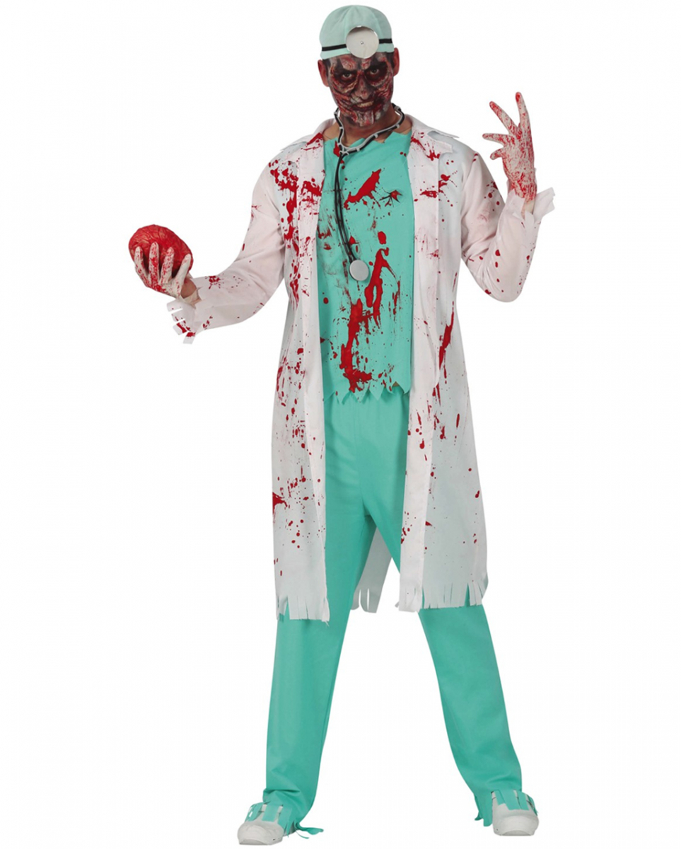 Blutiges Zombie Chirurg Herren Kostüm L