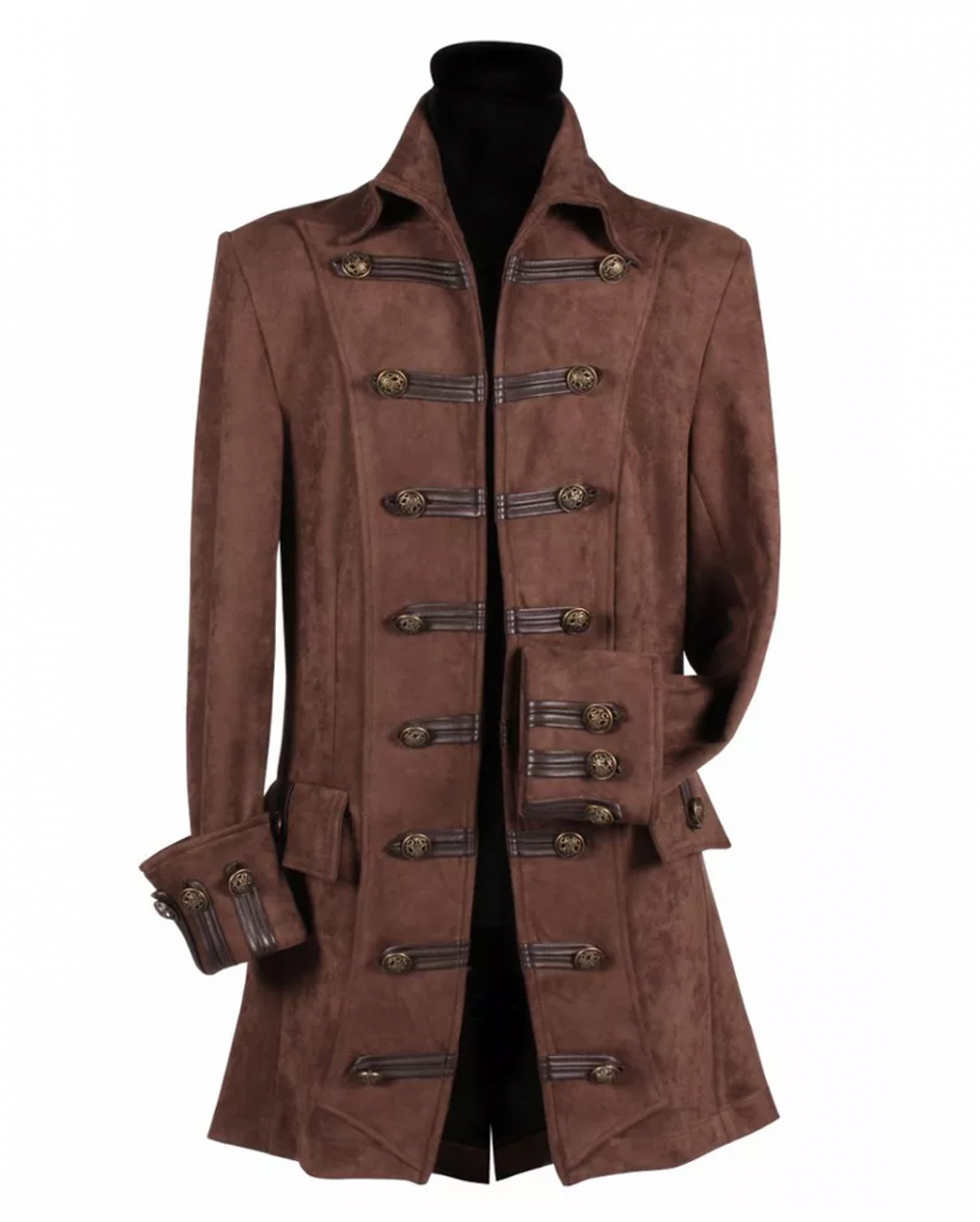 Braune Piraten Jacke im Wildleder Look M-50