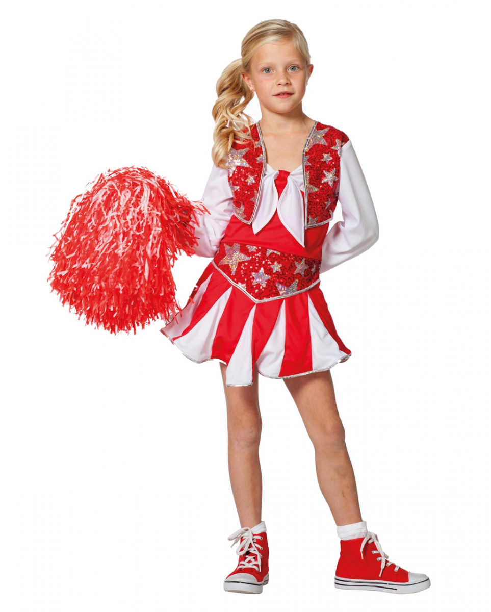 Cheerleader Kinderkostüm rot 128