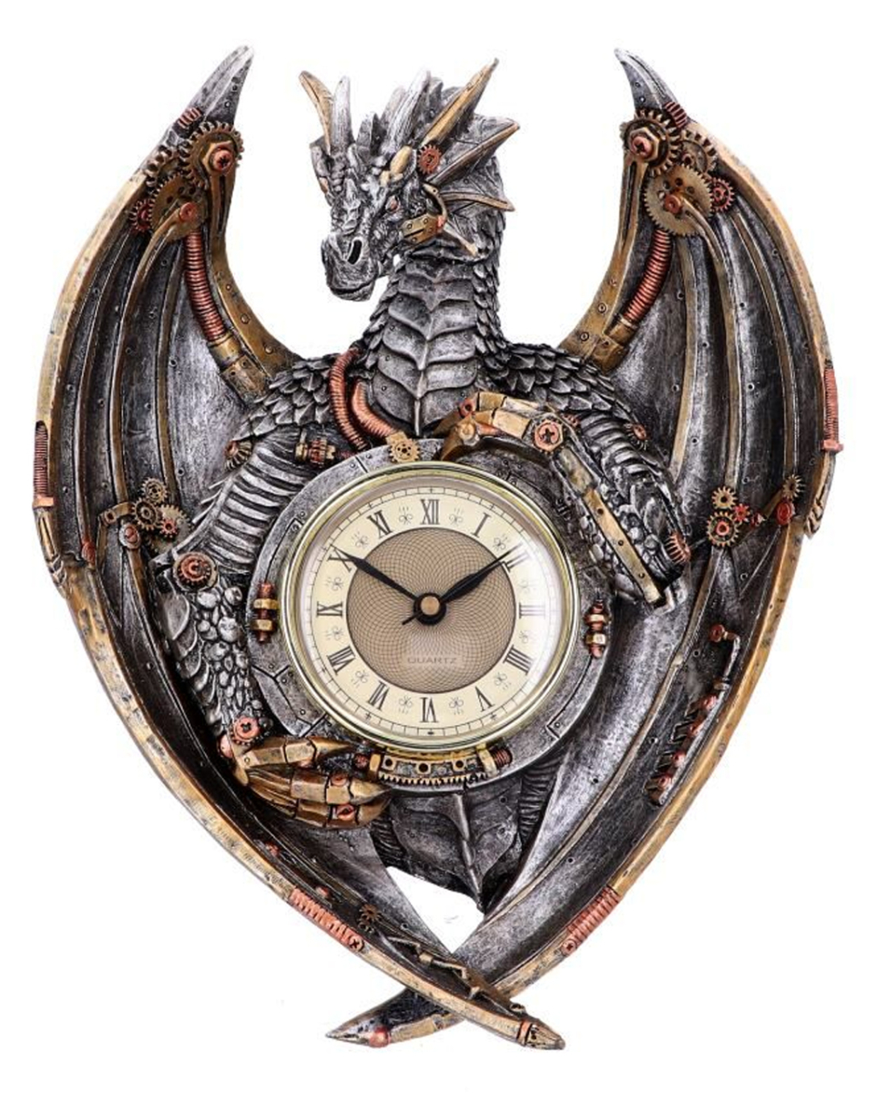 Dracus Horologium Steampunk Wanduhr 27,5cm