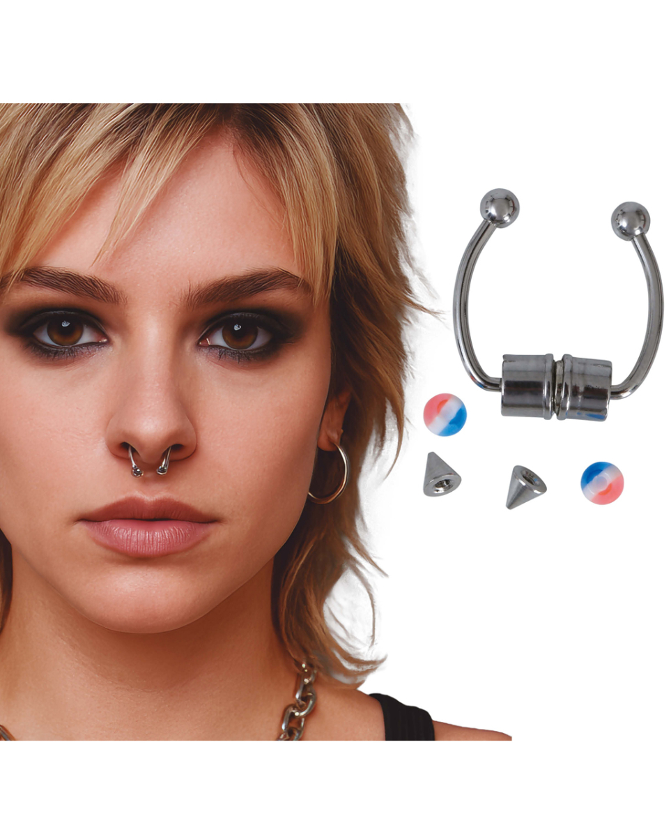 Fake Nasenpiercing mit Magnet