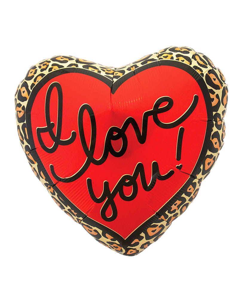 Folienballon Herzform mit Leopardenmuster