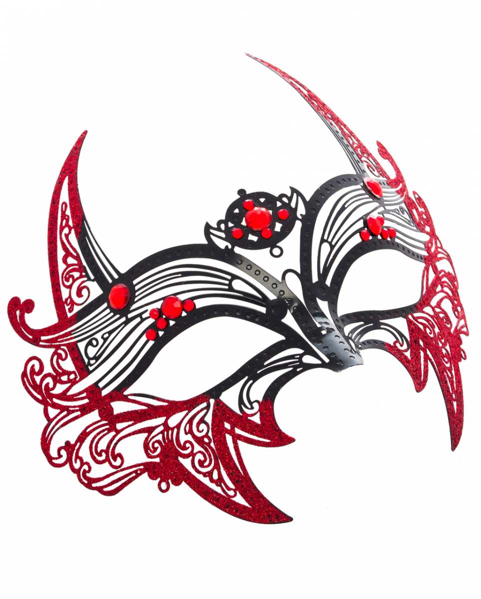 Geheimnisvolle 'Sorceress' Maske aus Metall mit Strasssteinen