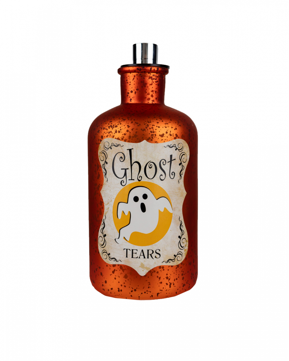 Ghost Tears Quecksilberglas Dekoflasche mit LED 18 cm