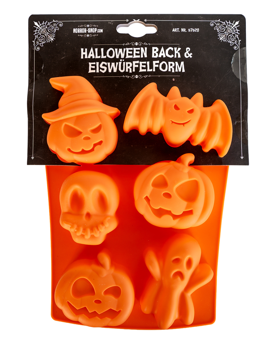 Halloween Back & Eiswürfelform mit 6 Motiven