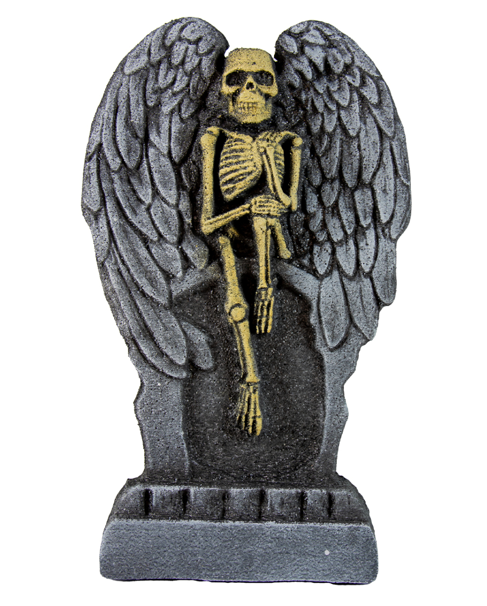 Halloween Grabstein mit Skelett Engel 53cm
