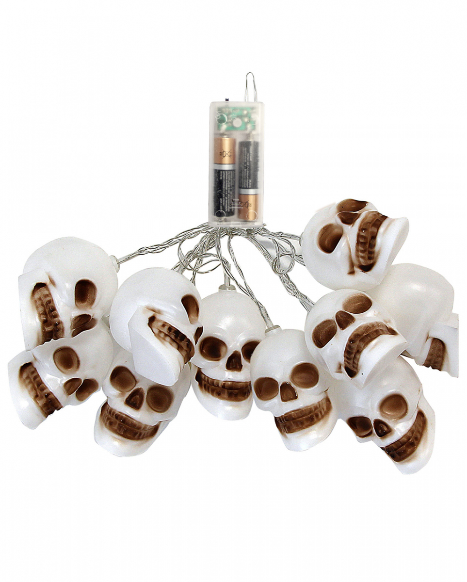 Halloween Totenkopf Lichterkette 2,5m