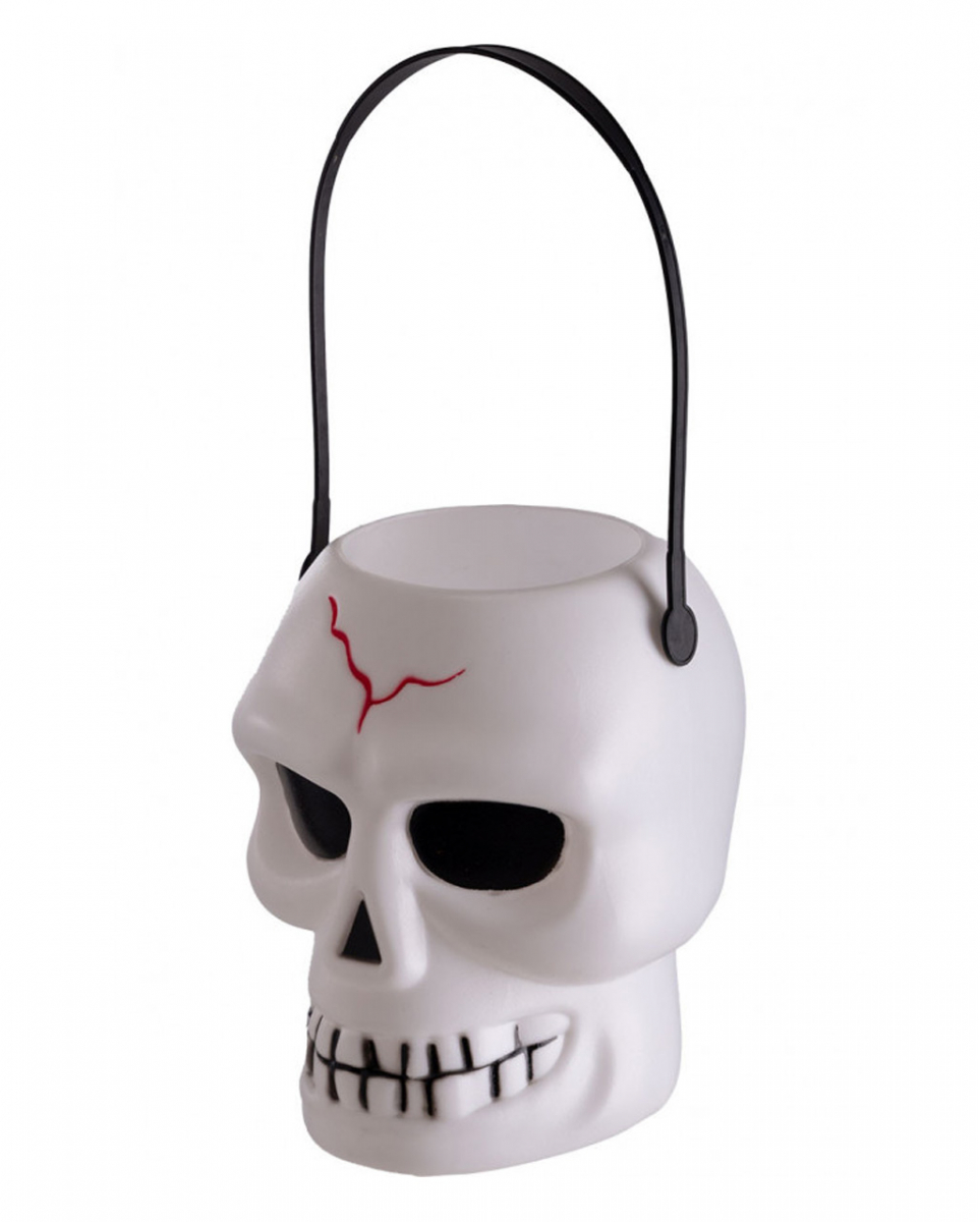 Halloween Totenkopf Eimerchen mit Henkel 16cm