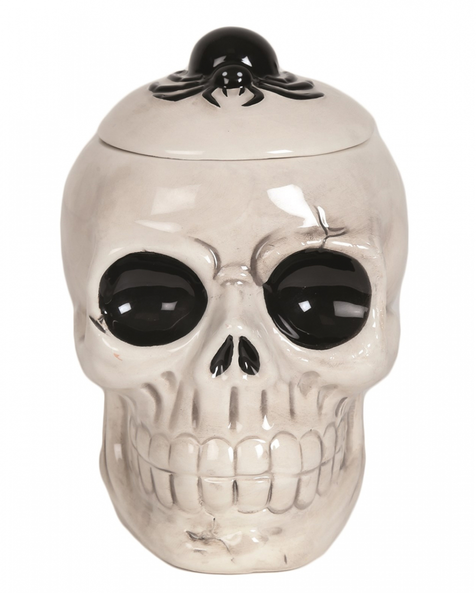 Halloween Totenkopf mit Spinne Teelicht Duftlampe 14cm