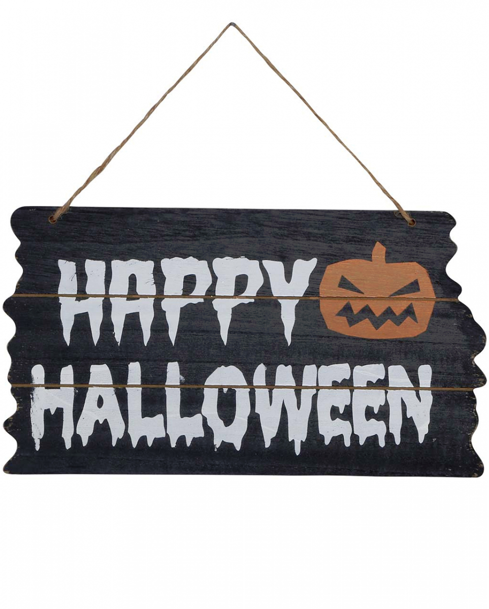 Happy Halloween Holzschild 19x34cm