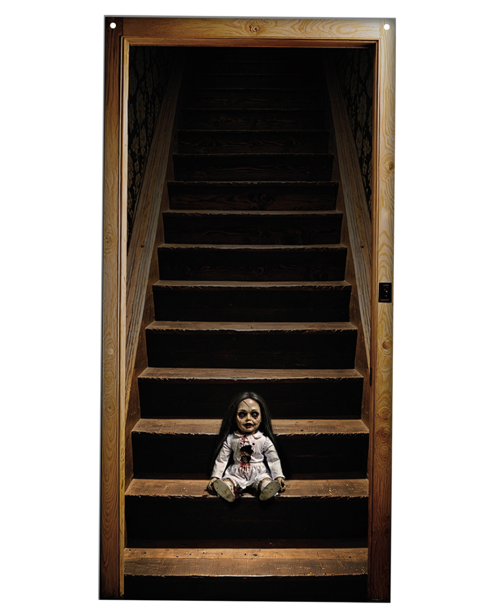 Haunted Doll Fake Tür & Wanddeko 98x200cm