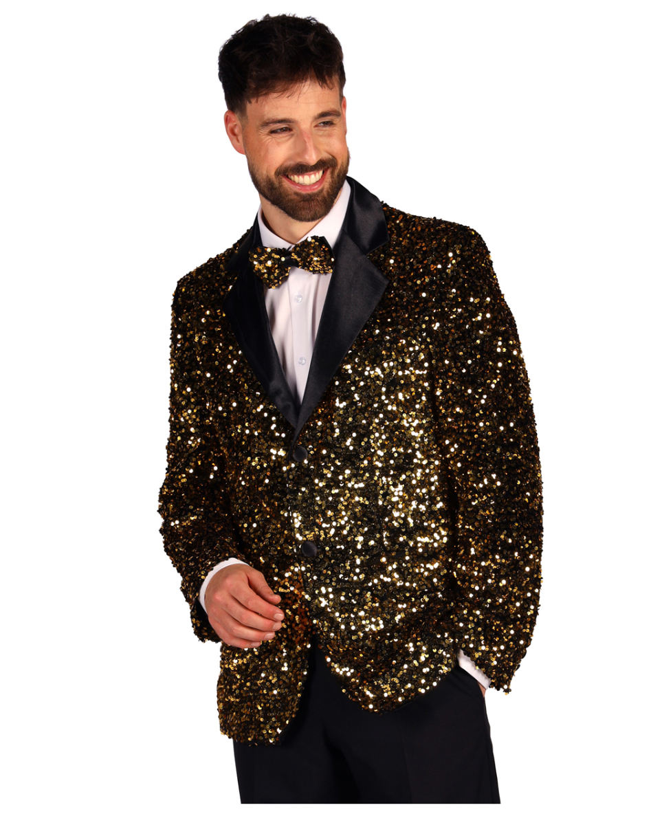 Herren Paillettenjacke DLX 'Showstar' Gold S / 48
