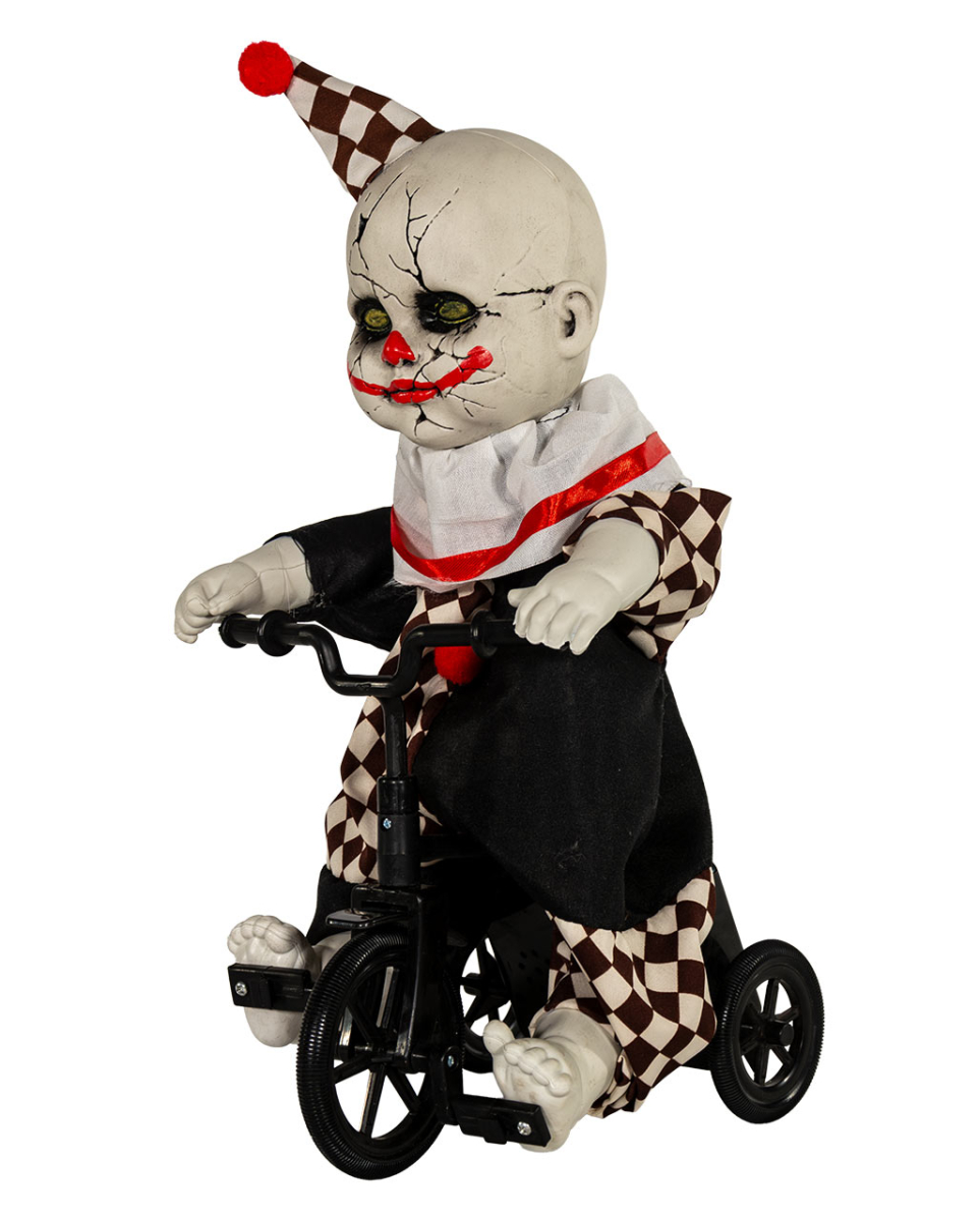 Horrorclown auf Dreirad Halloween Animatronic 39cm