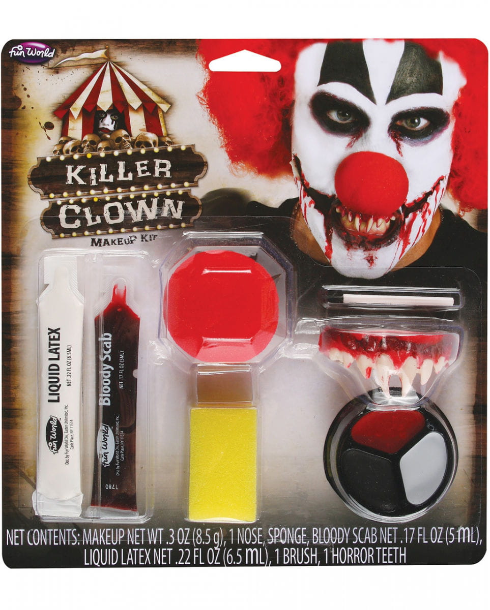 Horror Clown Make-up Kit 9-tlg.